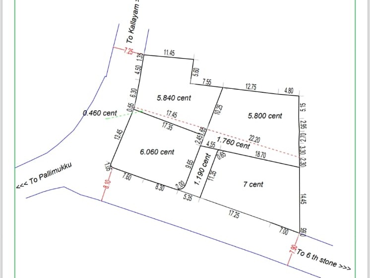 Land for Sale in Kallayam, Pallimukku, Trivandrum